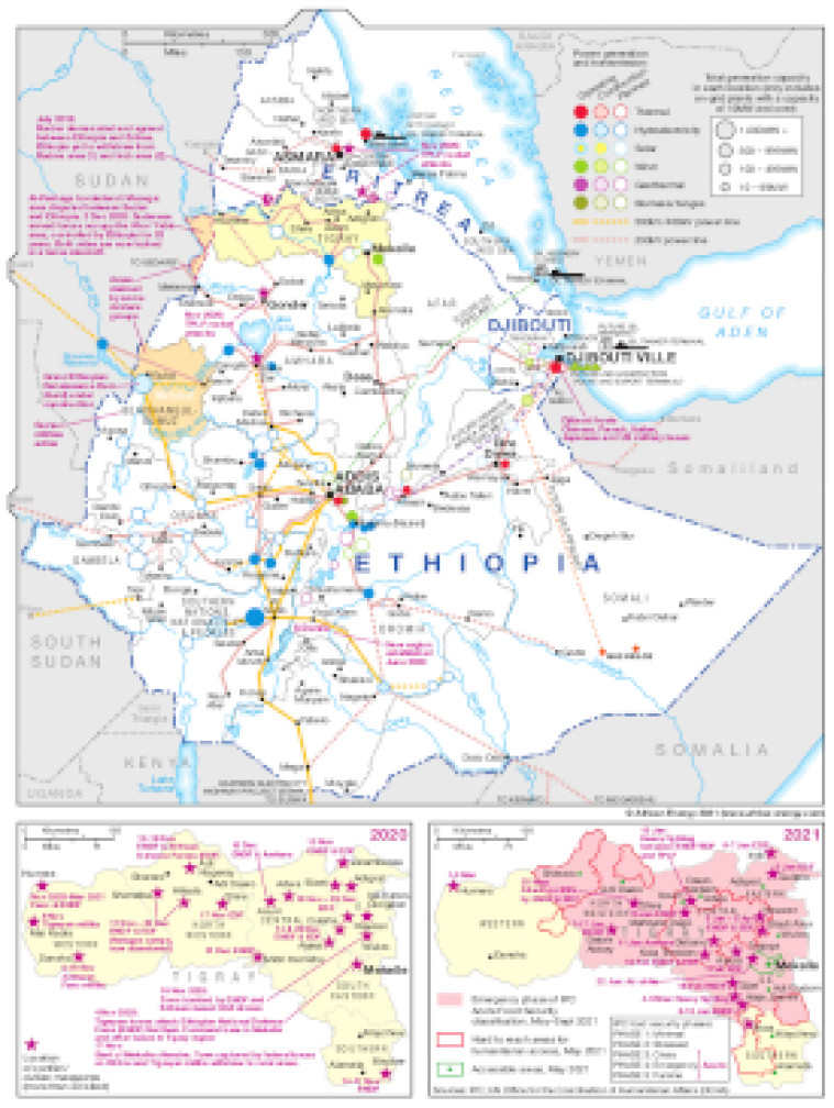 Ethiopia conflict zones map