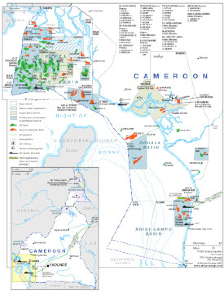 Cameroon oil and gas map