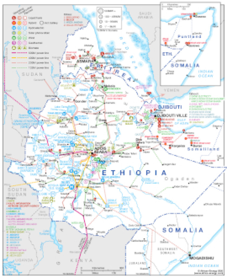 Power infrastructure in Ethiopia, Eritrea, Djibouti and Somalia
