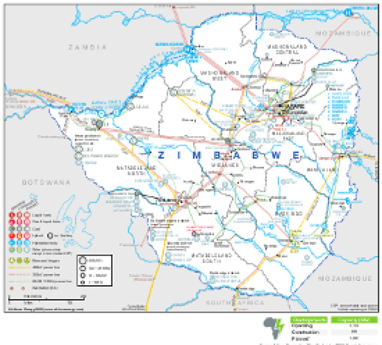 Zimbabwe’s power infrastructure map