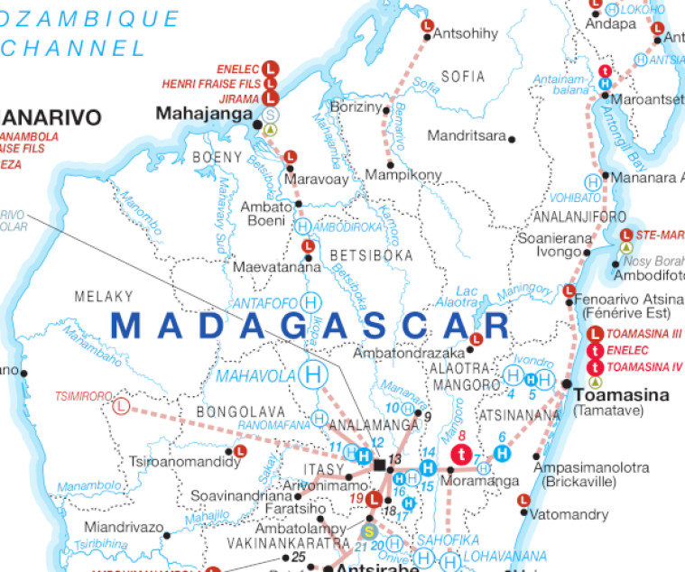 Madagascar power map, cropped