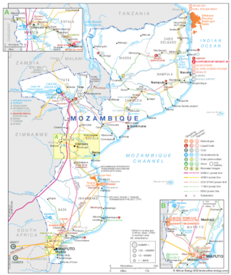 Mozambique power map