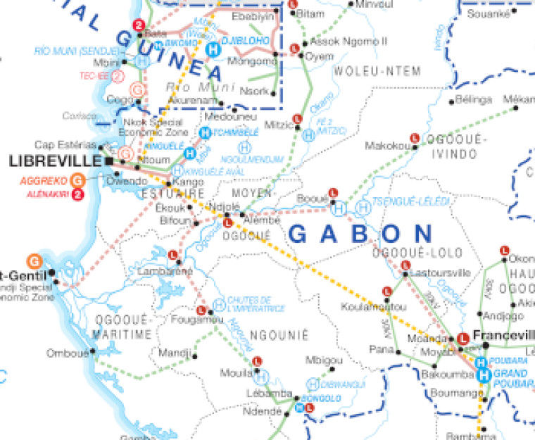 Gabon power map, cropped