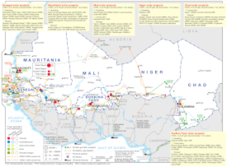 Solar projects in the Sahel region map