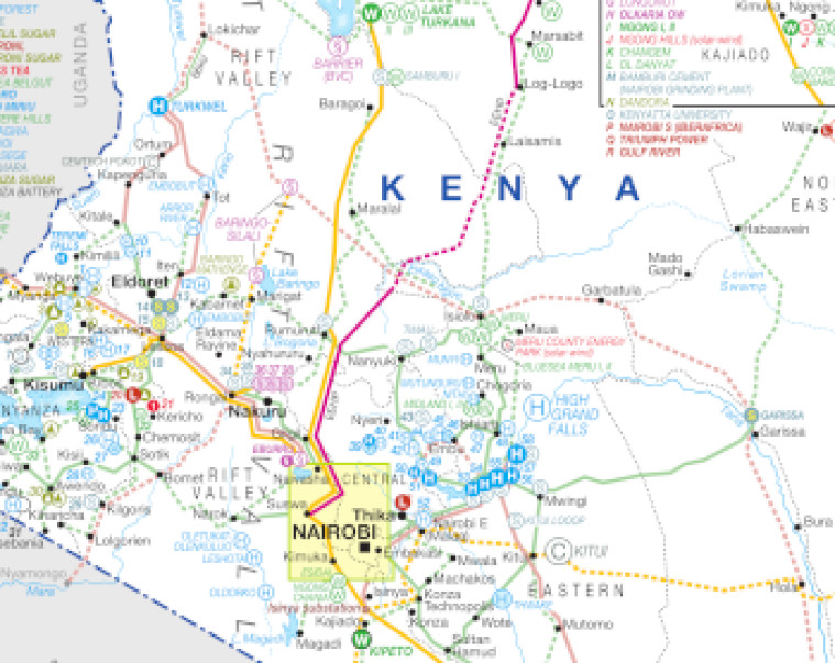 Kenya power map, cropped
