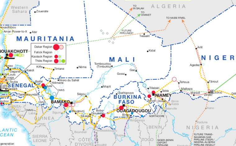 Solar in the Sahel map