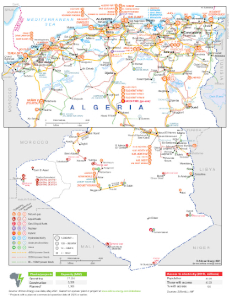 Algeria power infrastructure map