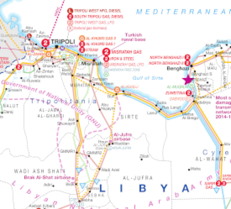 Power map of Libya