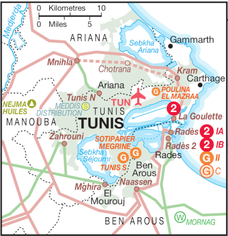 Tunis region energy map