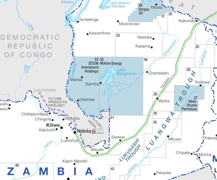 Tanzania Zambia pipeline map