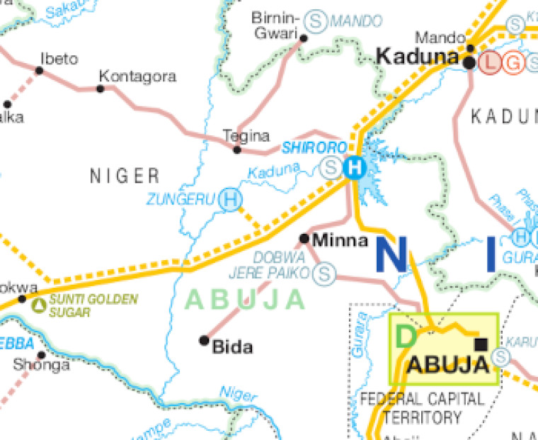 Nigeria power map, Zungeru