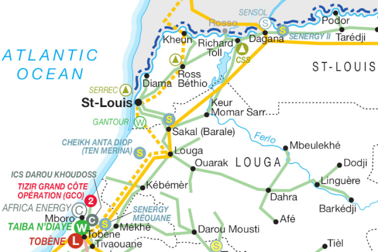 Senegal power map focused on St Louis