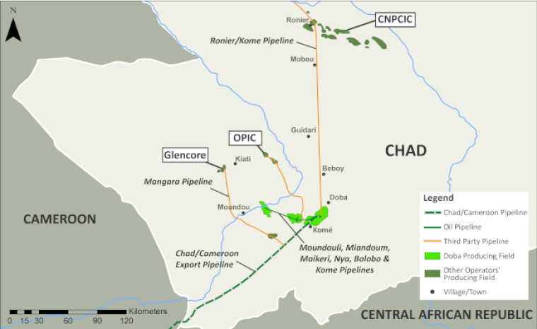 Chad oil map, Savannah Energy