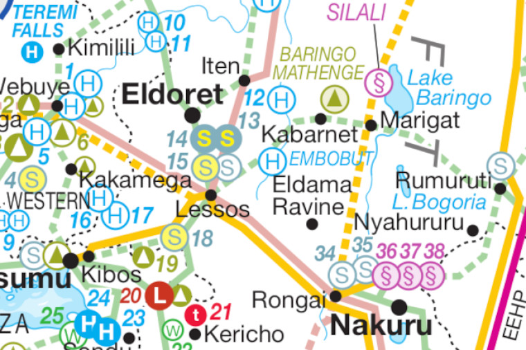 Kenya power map focused on the region near Eldoret
