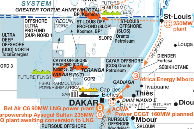 Senegal oil and gas map, cropped